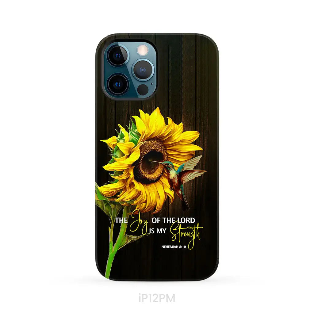 The Joy Of Lord Is My Strength Sunflower Hummingbird Phone Case iPhone 12 Pro Max / Tough