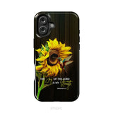 The Joy Of The Lord Is My Strength Sunflower Hummingbird Phone Case iPhone 16 Plus / Tough Case