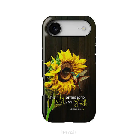 The Joy Of The Lord Is My Strength Sunflower Hummingbird Phone Case iPhone 17 Air / Tough Case
