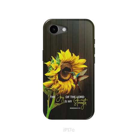 The Joy Of The Lord Is My Strength Sunflower Hummingbird Phone Case iPhone 17e / Tough Case