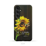 The Joy Of Lord Is My Strength Sunflower Hummingbird Phone Case Samsung Galaxy S24 Plus / Tough