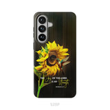 The Joy Of The Lord Is My Strength Sunflower Hummingbird Phone Case Samsung Galaxy S26 Plus / Tough Case