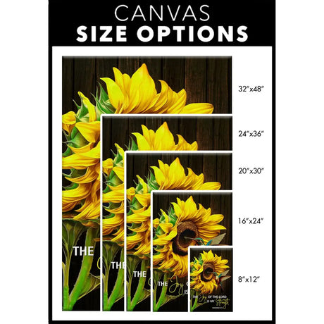 The Joy Of Lord Is My Strength Sunflower Hummingbird Wall Art Canvas Size Options