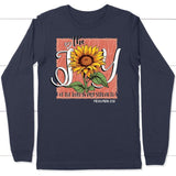 The Joy of Lord is my Strength Sunflower Long Sleeve Shirt Navy / S