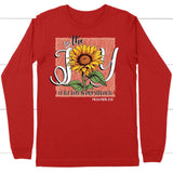 The Joy of Lord is my Strength Sunflower Long Sleeve Shirt Red / S
