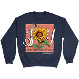 The Joy of Lord is my Strength Sunflower Sweatshirt Navy / S