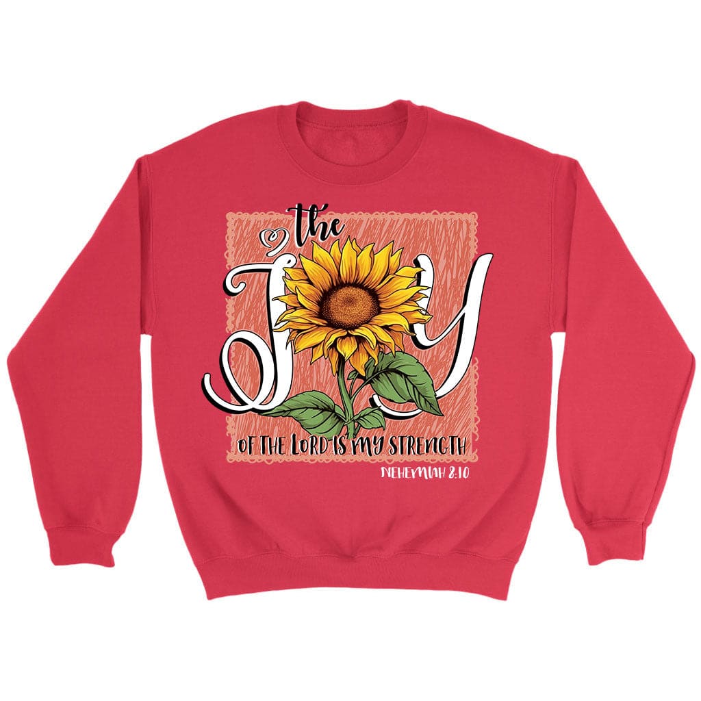 The Joy of Lord is my Strength Sunflower Sweatshirt Red / S