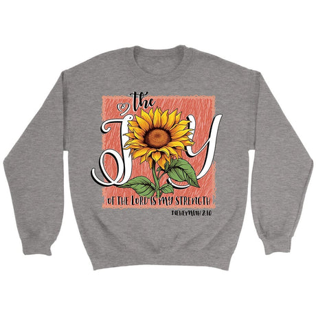 The Joy of Lord is my Strength Sunflower Sweatshirt Sport Grey / S
