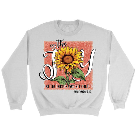 The Joy of Lord is my Strength Sunflower Sweatshirt White / S