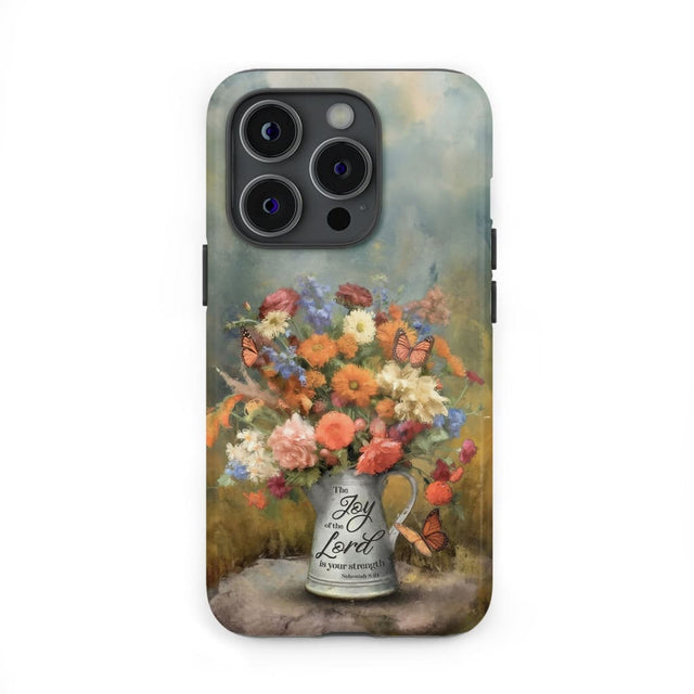 The Joy of Lord is Your Strength Nehemiah 8:10 Flower Butterfly Phone Case