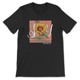 The Joy of the Lord is my Strength Sunflower T-shirt Black / S