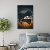 Faith-based Christmas wall art of Jesus as Lamb of God, Lion and Lamb scene for Christian décor.