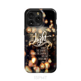 The light shines in darkness John 1:5 Bible verse phone case Christian gifts iPhone 15 Pro Max / Tough