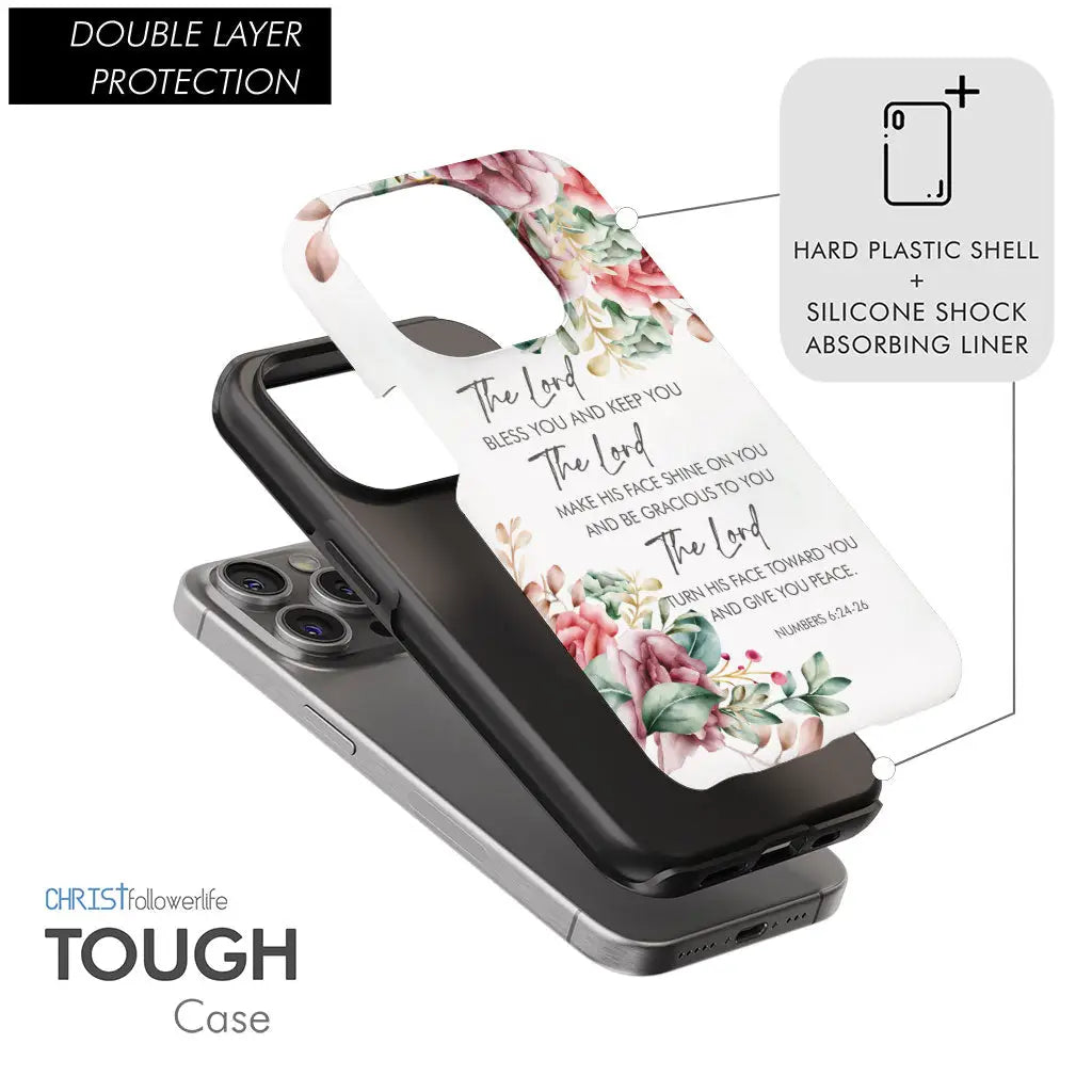 The Lord Bless You And Keep You Floral Numbers 6:24-26 Phone Case