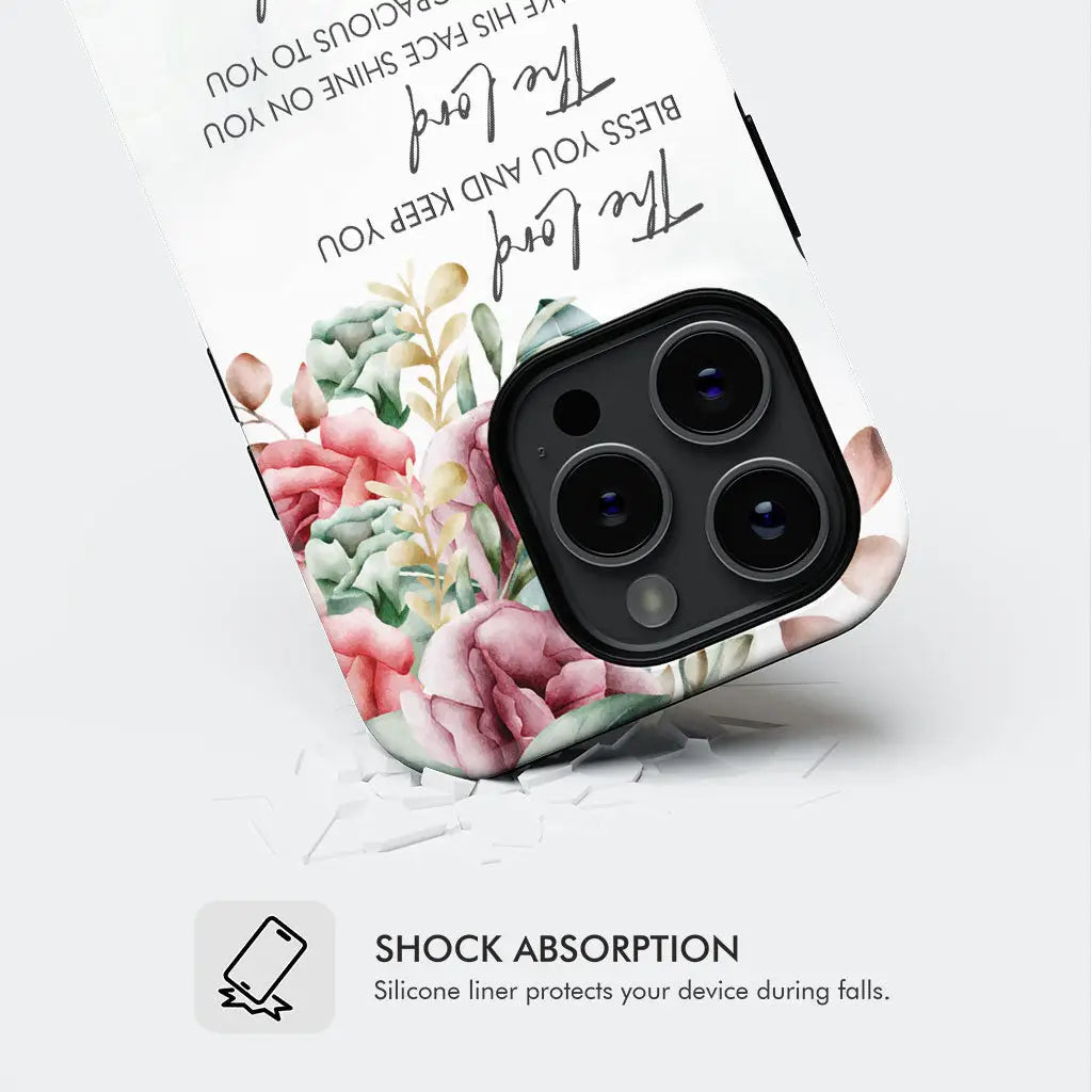 The Lord Bless You And Keep You Floral Numbers 6:24-26 Phone Case