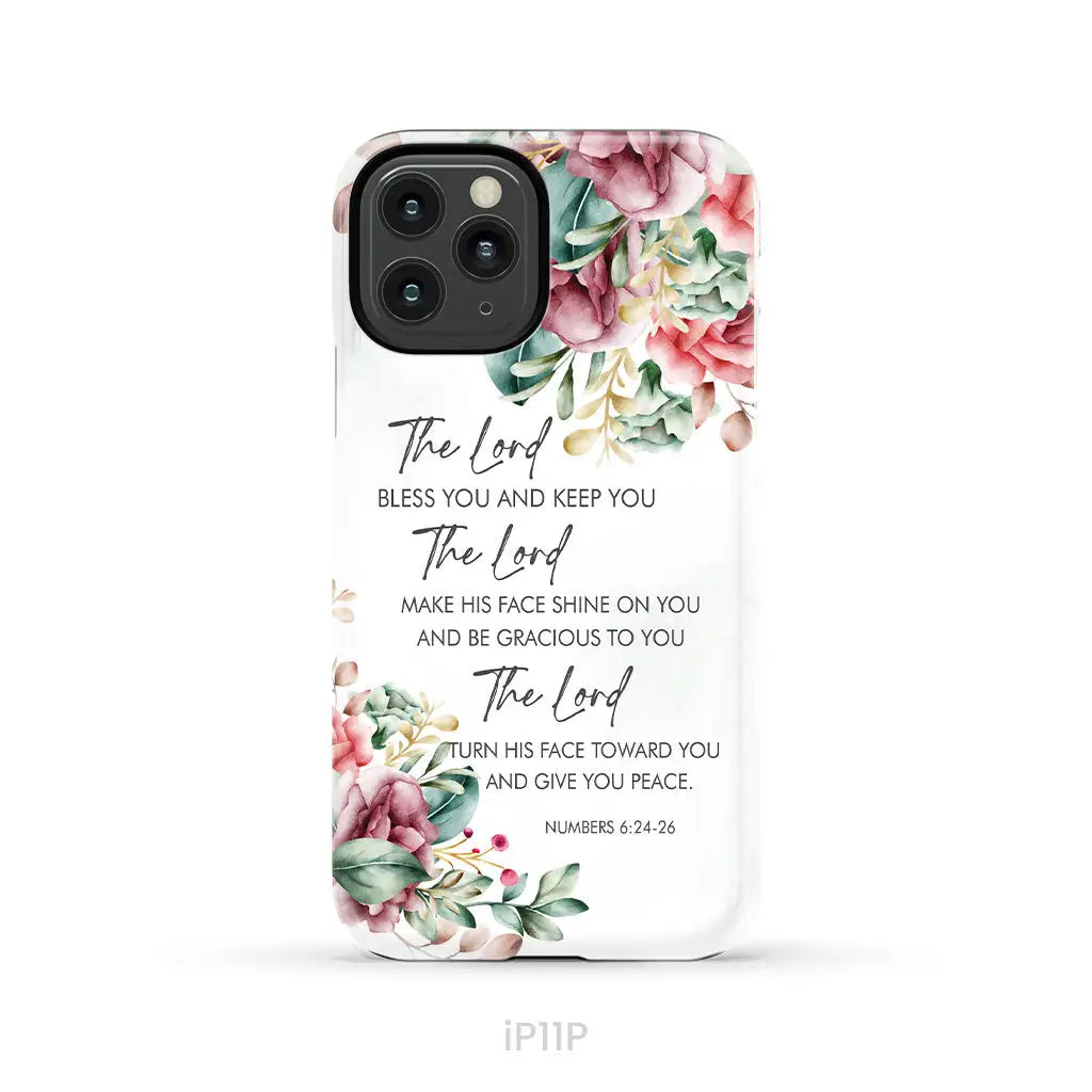 The Lord Bless You And Keep You Floral Numbers 6:24-26 Phone Case iPhone 11 Pro / Tough Case