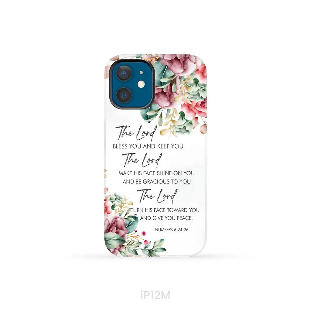 The Lord Bless You And Keep You Floral Numbers 6:24-26 Phone Case iPhone 12 Mini / Tough Case