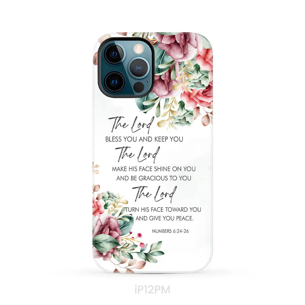 The Lord Bless You And Keep You Floral Numbers 6:24-26 Phone Case iPhone 12 Pro Max / Tough Case