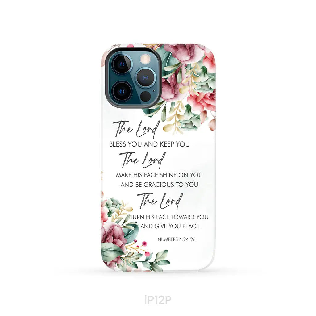 The Lord Bless You And Keep You Floral Numbers 6:24-26 Phone Case iPhone 12 Pro / Tough Case