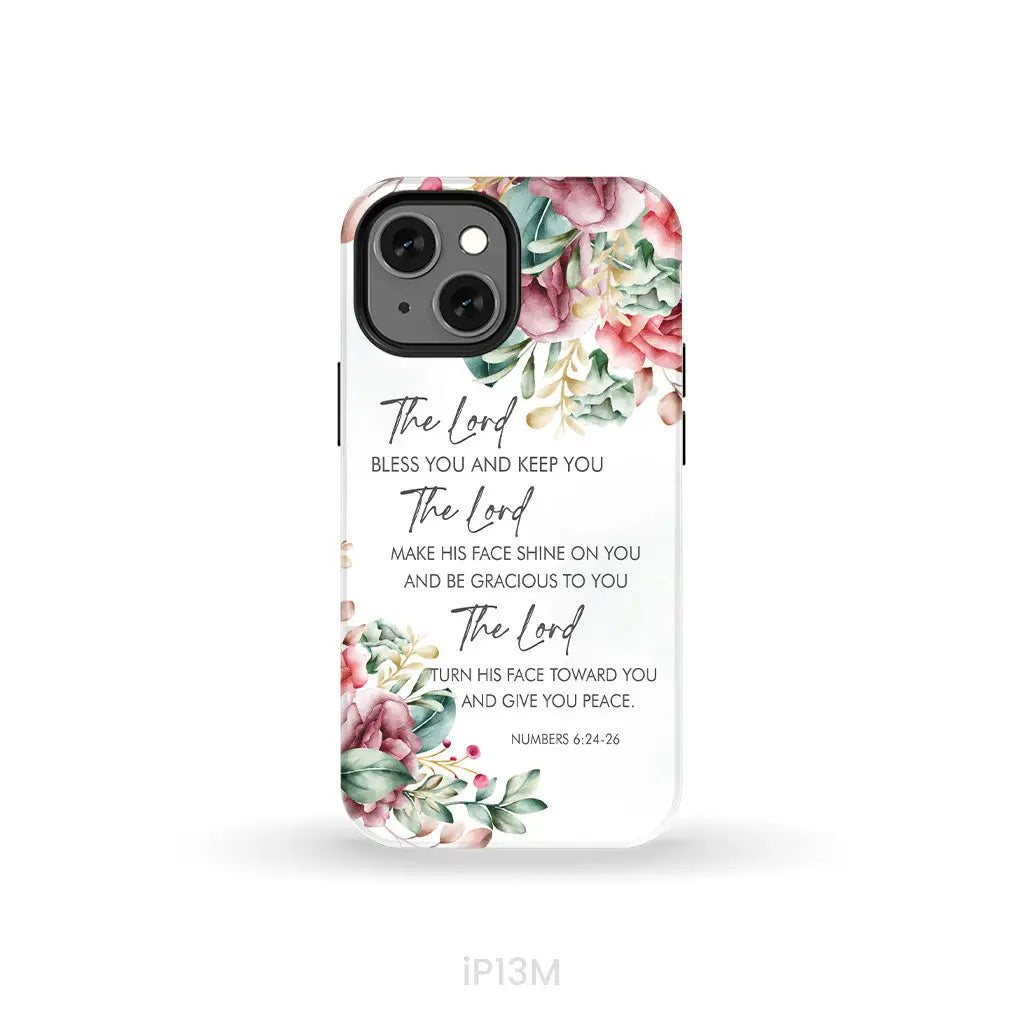 The Lord Bless You And Keep You Floral Numbers 6:24-26 Phone Case iPhone 13 Mini / Tough Case