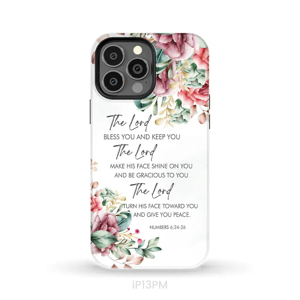 The Lord Bless You And Keep You Floral Numbers 6:24-26 Phone Case iPhone 13 Pro Max / Tough Case