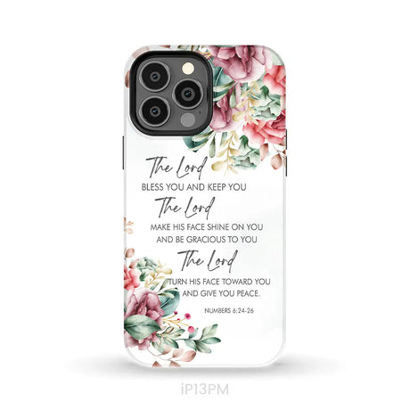 The Lord Bless You And Keep You Floral Numbers 6:24-26 Phone Case iPhone 13 Pro Max / Tough Case