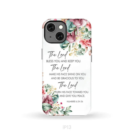 The Lord Bless You And Keep You Floral Numbers 6:24-26 Phone Case iPhone 13 / Tough Case