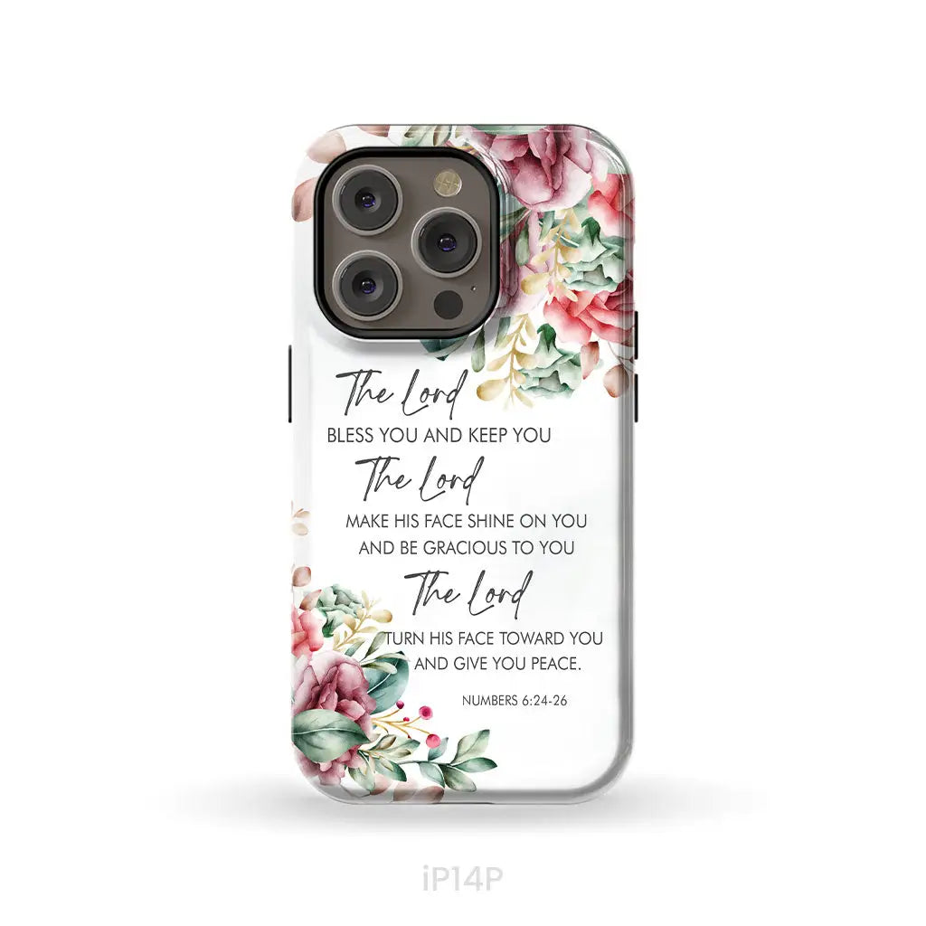 The Lord Bless You And Keep You Floral Numbers 6:24-26 Phone Case iPhone 14 Pro / Tough Case