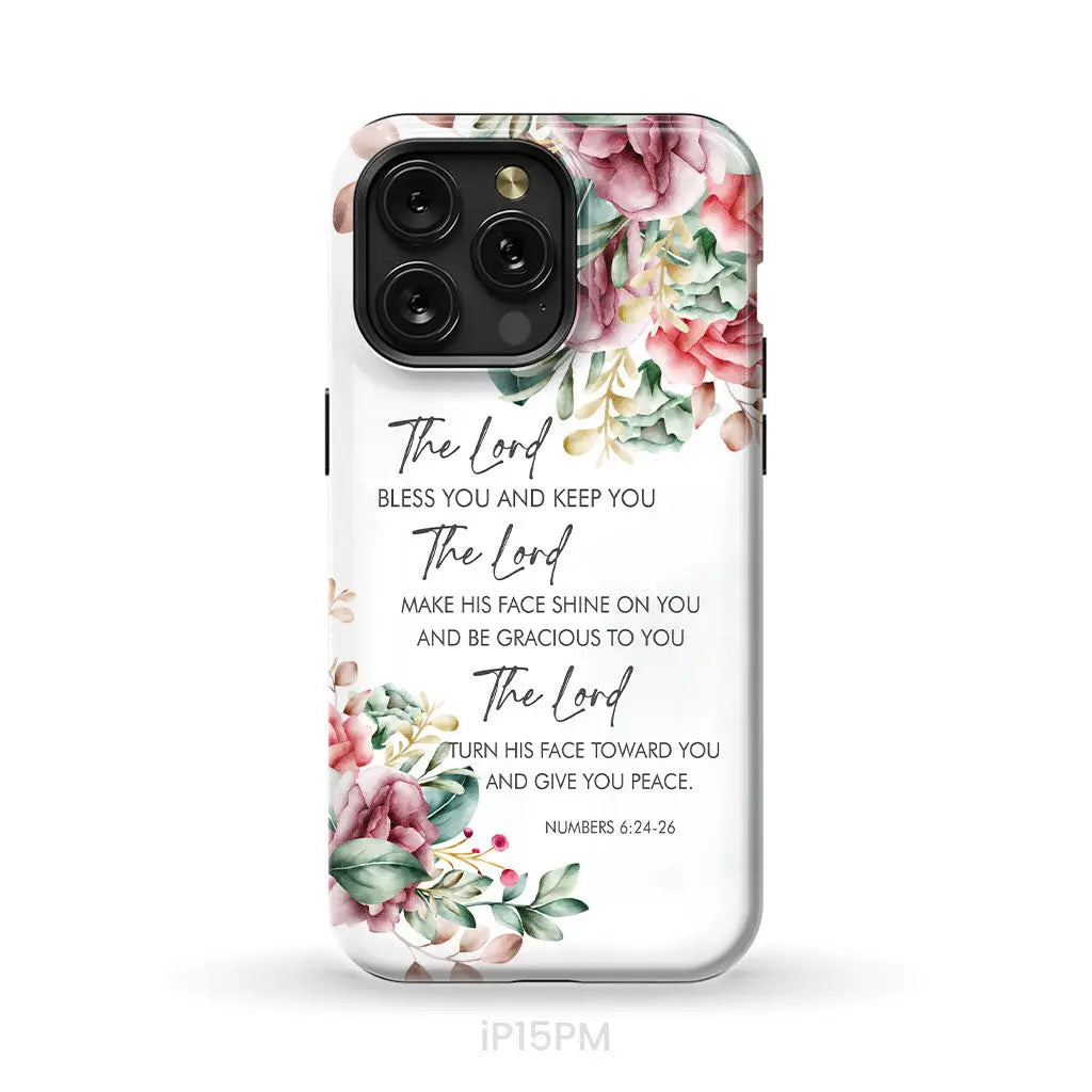 The Lord Bless You And Keep You Floral Numbers 6:24-26 Phone Case iPhone 15 Pro Max / Tough Case