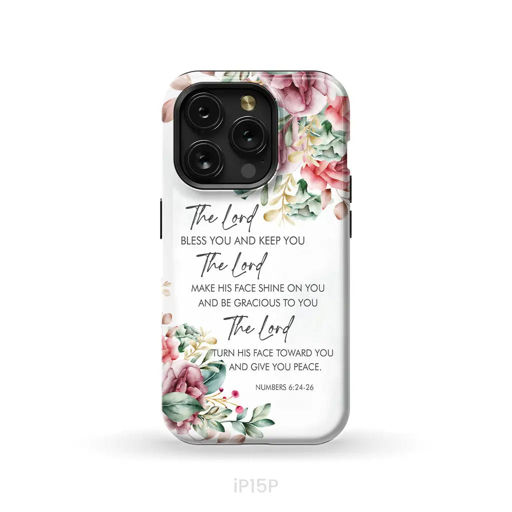The Lord Bless You And Keep You Floral Numbers 6:24-26 Phone Case iPhone 15 Pro / Tough Case