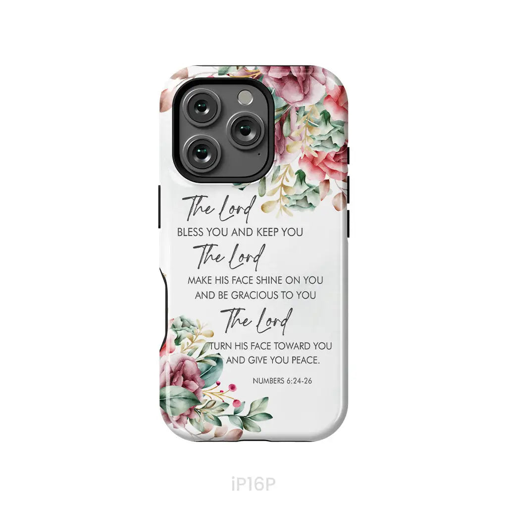 The Lord Bless You And Keep You Floral Numbers 6:24-26 Phone Case iPhone 16 Pro / Tough Case