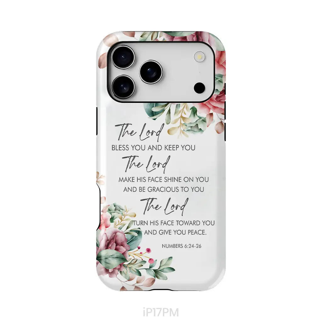 The Lord Bless You And Keep You Floral Numbers 6:24-26 Phone Case iPhone 17 Pro Max / Tough Case
