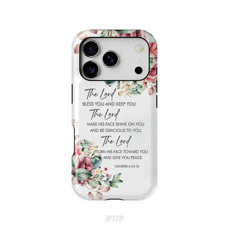 The Lord Bless You And Keep You Floral Numbers 6:24-26 Phone Case iPhone 17 Pro / Tough Case