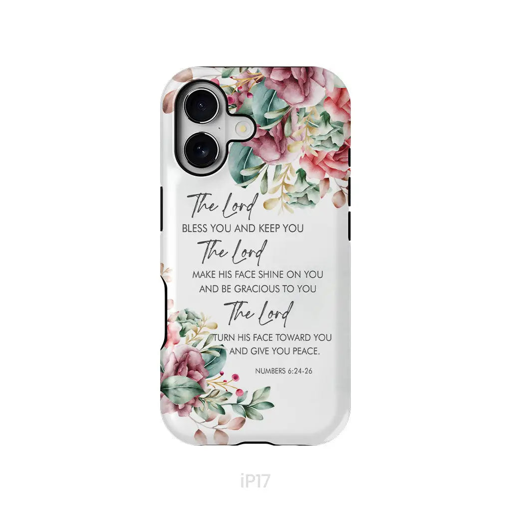 The Lord Bless You And Keep You Floral Numbers 6:24-26 Phone Case iPhone 17 / Tough Case