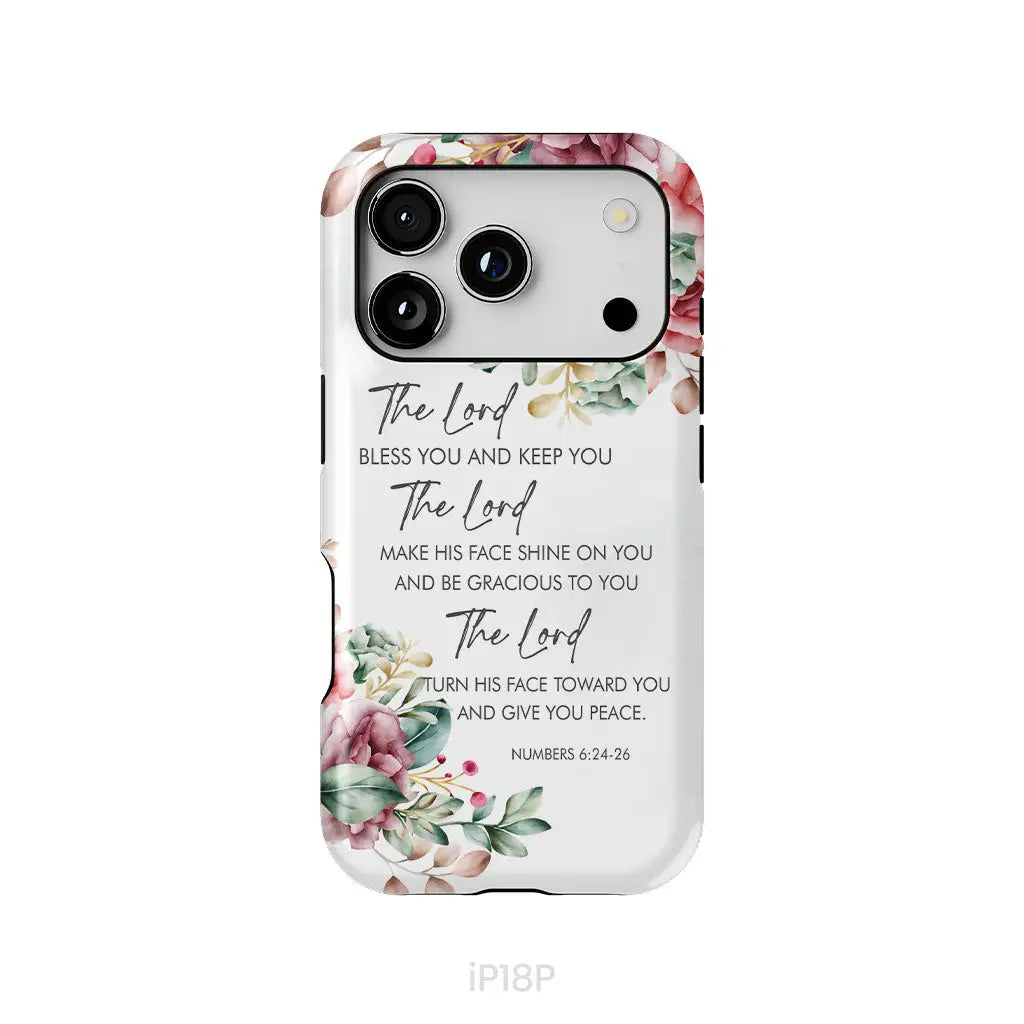 The Lord Bless You And Keep You Floral Numbers 6:24-26 Phone Case iPhone 18 Pro / Tough Case