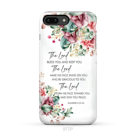 The Lord Bless You And Keep You Floral Numbers 6:24-26 Phone Case iPhone 7 Plus / Tough Case