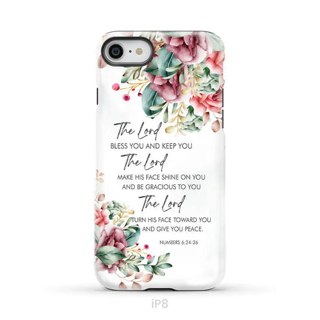 The Lord Bless You And Keep You Floral Numbers 6:24-26 Phone Case iPhone 8 / Tough Case
