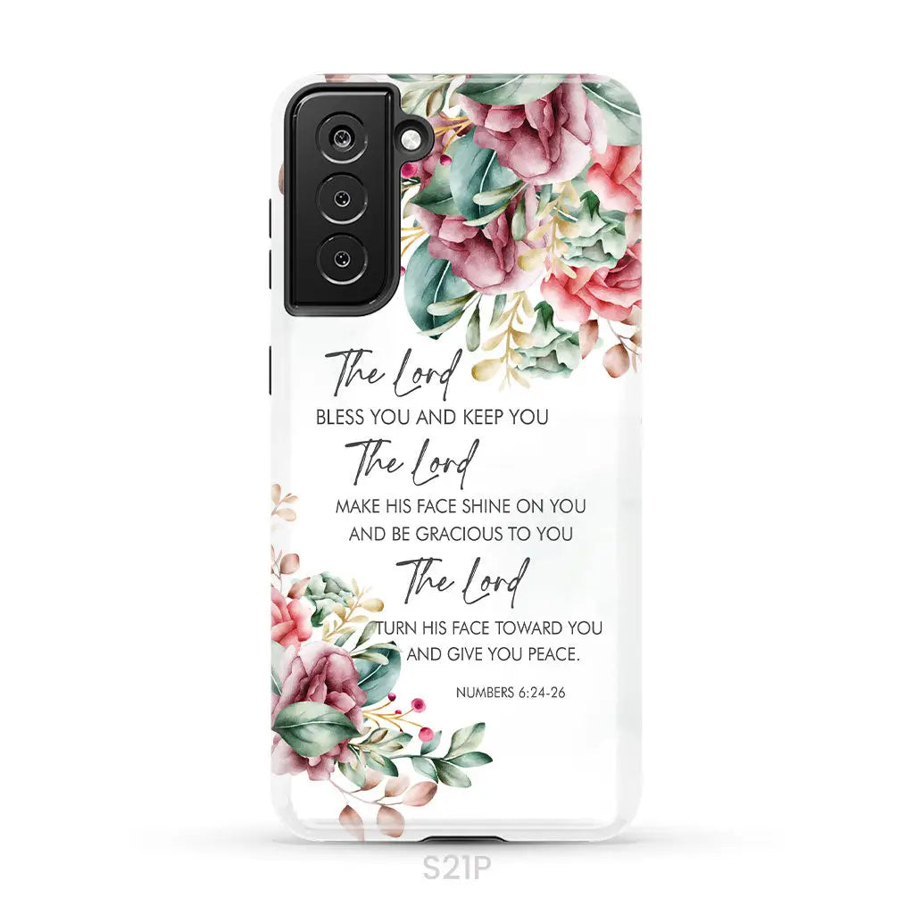 The Lord Bless You And Keep You Floral Numbers 6:24-26 Phone Case Samsung Galaxy S21 Plus / Tough Case
