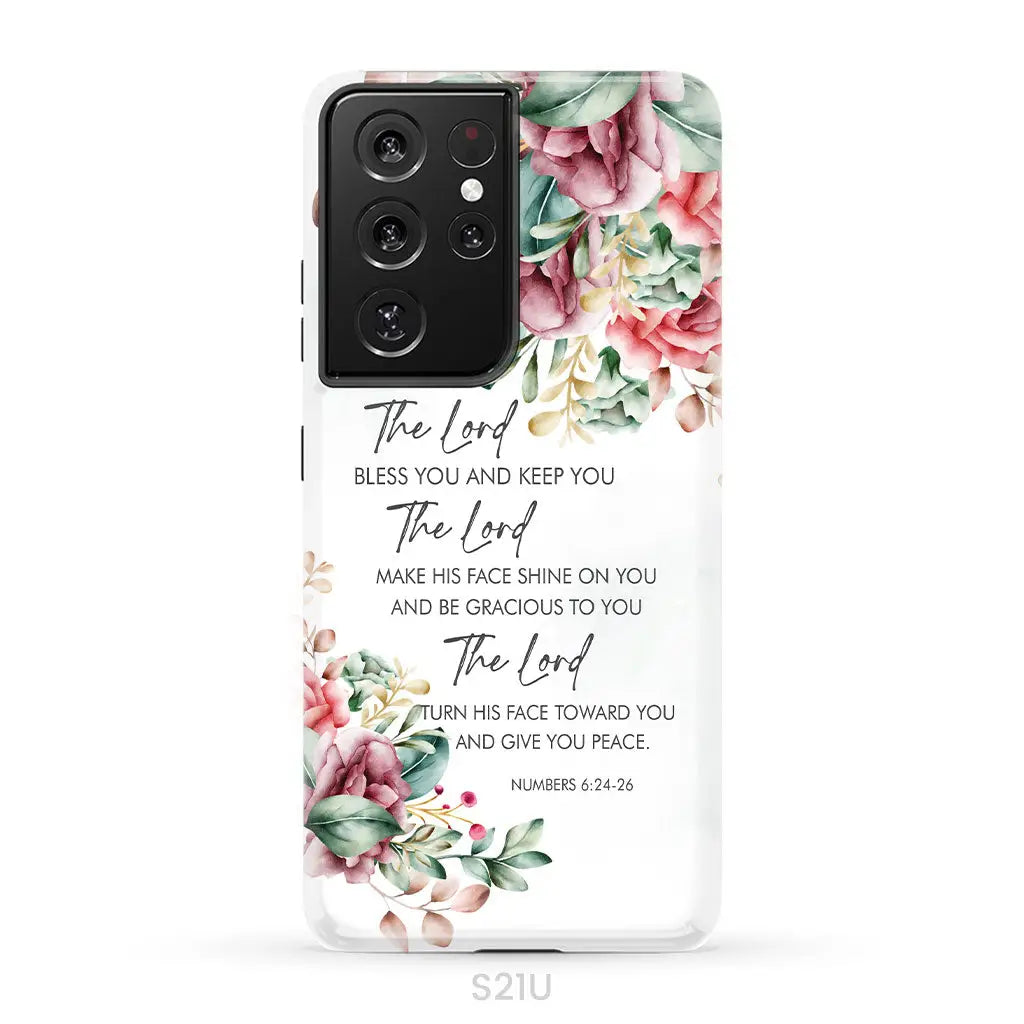 The Lord Bless You And Keep You Floral Numbers 6:24-26 Phone Case Samsung Galaxy S21 Ultra / Tough Case