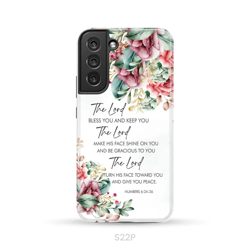 The Lord Bless You And Keep You Floral Numbers 6:24-26 Phone Case Samsung Galaxy S22 Plus / Tough Case