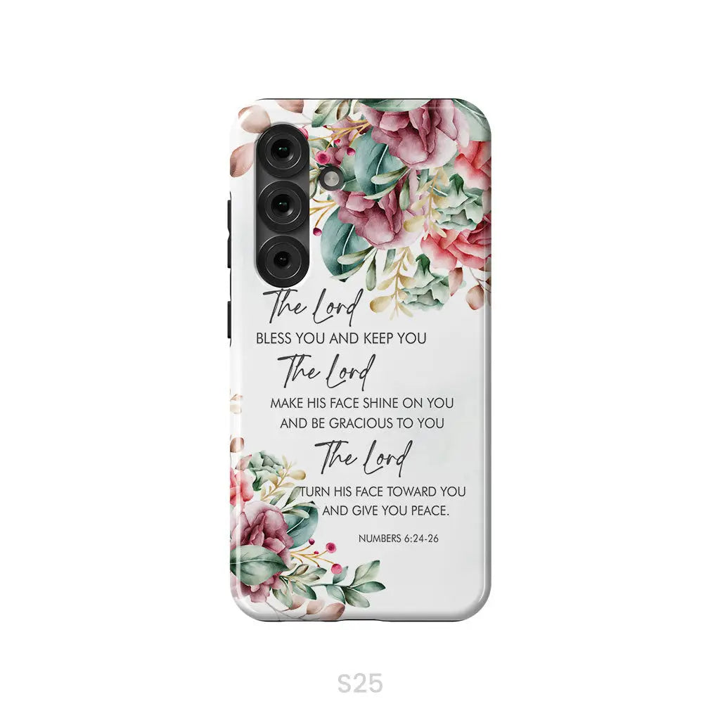 The Lord Bless You And Keep You Floral Numbers 6:24-26 Phone Case Samsung Galaxy S25 / Tough Case
