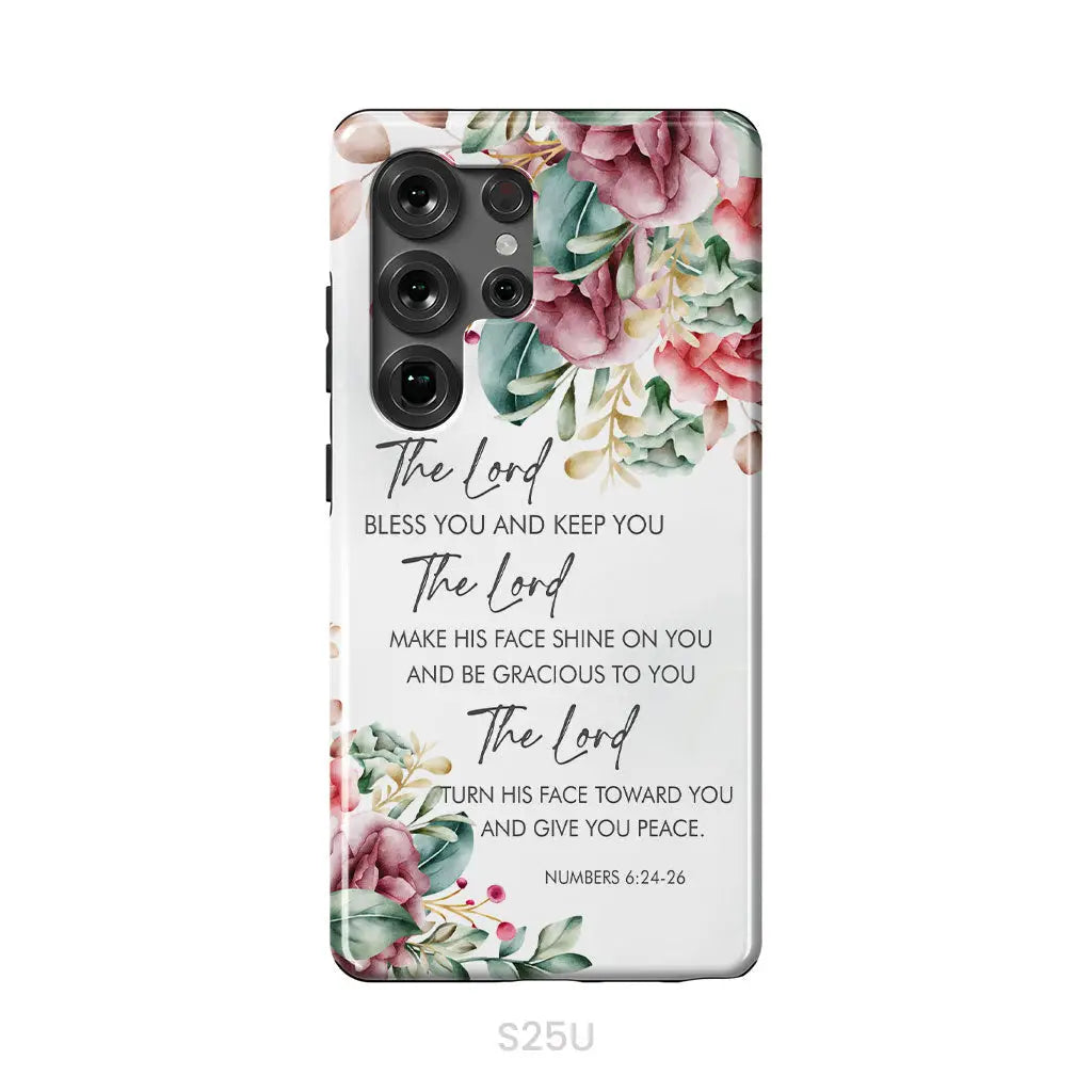 The Lord Bless You And Keep You Floral Numbers 6:24-26 Phone Case Samsung Galaxy S25 Ultra / Tough Case