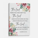 Christian phone case with "The Lord bless you and keep you," Numbers 6:24-26, and floral accents.