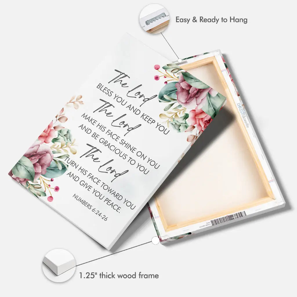 Floral Christian phone case displaying Numbers 6:24-26, ideal for faith-based inspiration.