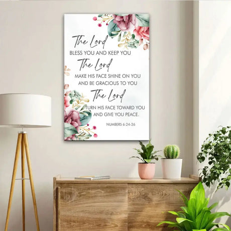 Christian phone case featuring Numbers 6:24-26 with floral design, inspirational gift.