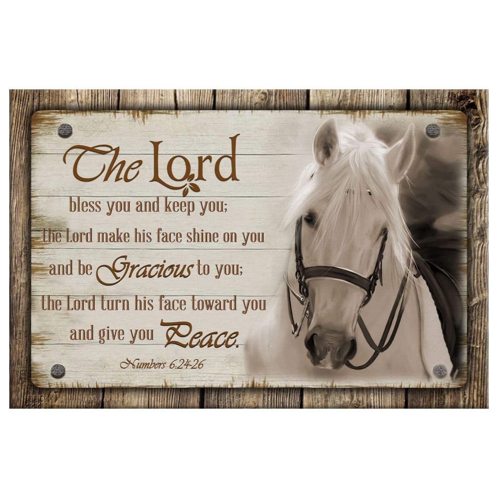 The Lord Bless You and Keep You Sign Wall Art Canvas, Horses and ...