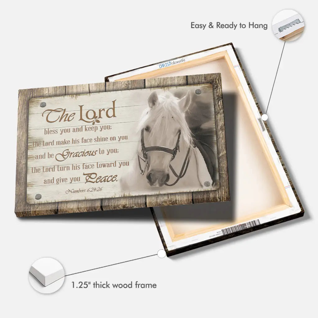 The Lord Bless You And Keep You Horse Farmhouse Christian Wall Art Canvas
