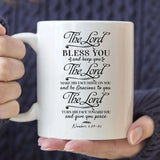 The Lord bless you and keep you Numbers 6:24-26 NIV Bible Verse mug