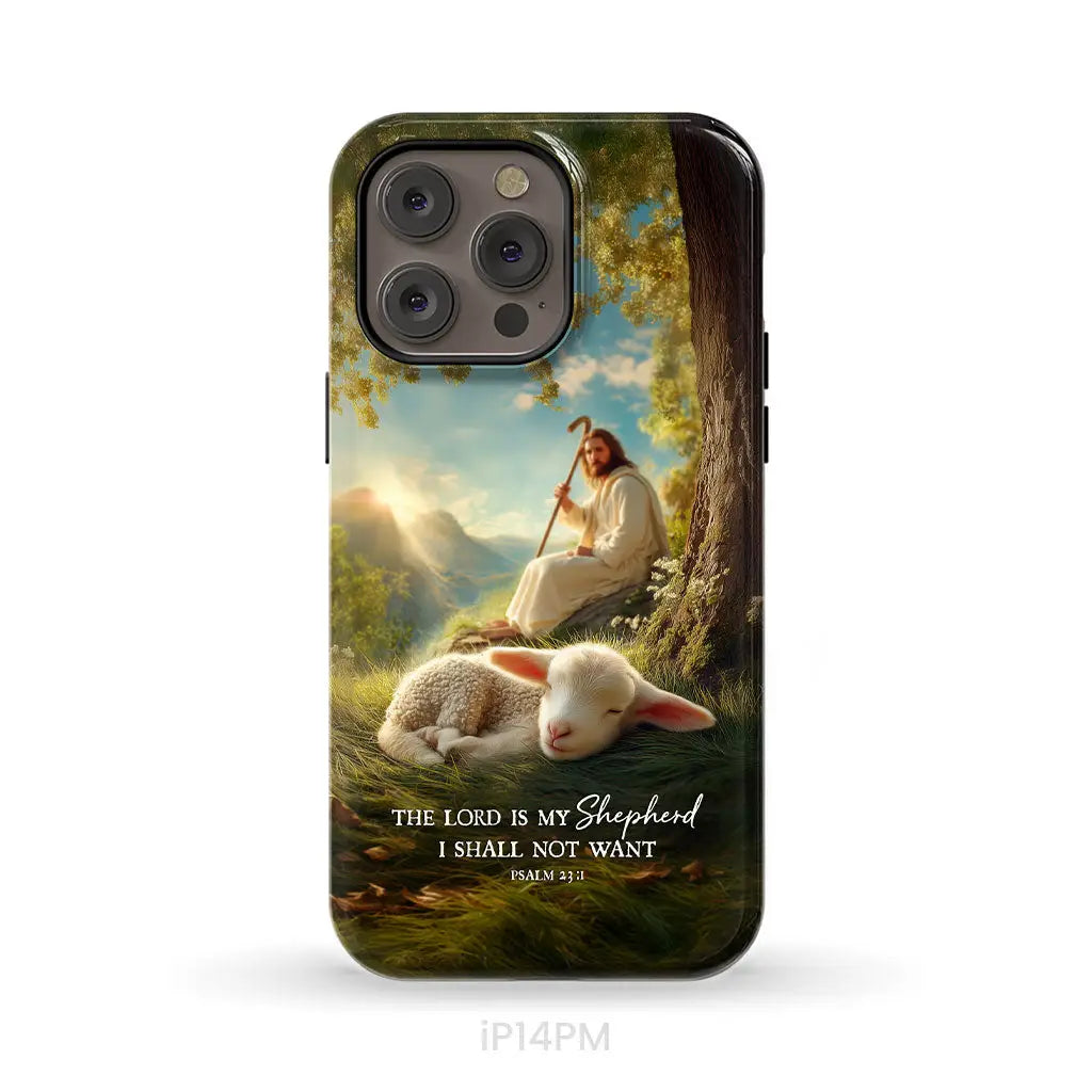 The Lord Is My Shepherd – Psalm 23:1 Christian Phone Case iPhone 14 Pro Max / Tough Case