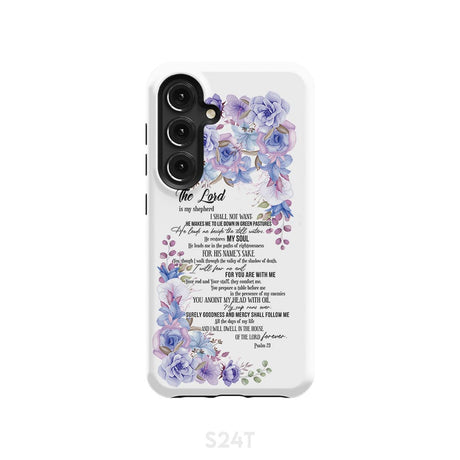The Lord is my shepherd Psalm 23 phone case Christian cases Samsung Galaxy S24 / Tough
